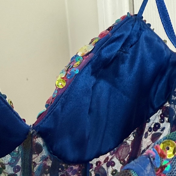 Jovani Beaded Rhinestone Corset Dress Sz 4 Prom Pageant Y2K Sparkle Tulle - Picture 11 of 11